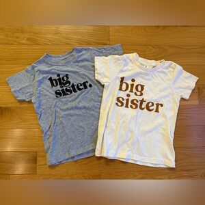 Big Sister Kids T-Shirts Bundle Gray and Beige